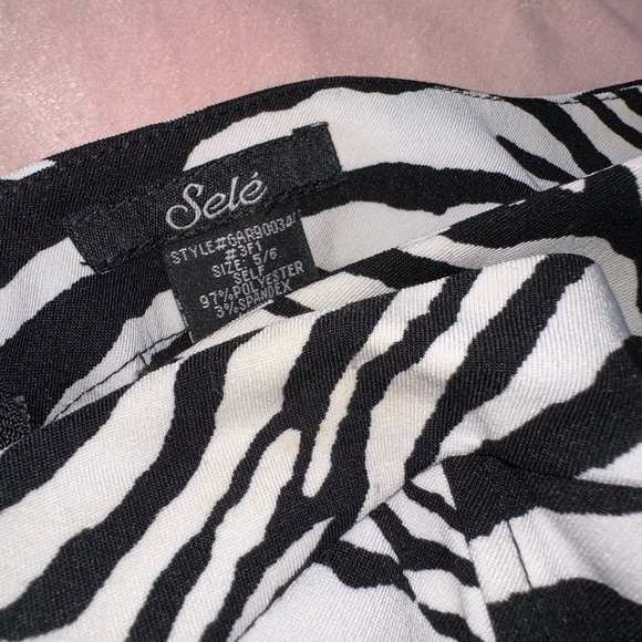 Y2K ZEBRA PRINT STRAPLESS SWEETHEART NECKLINE PLEATED DRESS · SIZE 5/6 - Picture 4 of 9